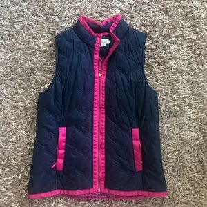 Navy blue and pink Vineyard Vines down vest